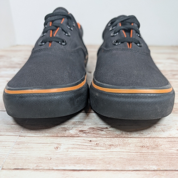 Harley Davidson Canvas Black Orange Sneakers Tennis Shoes Men's Size 10 H-D - Picture 6 of 14